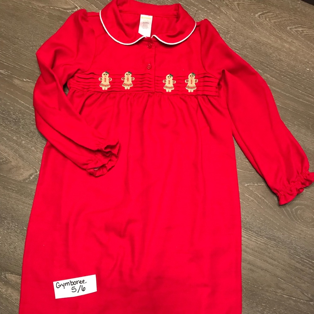Gymboree girls smocked Christmas night gown